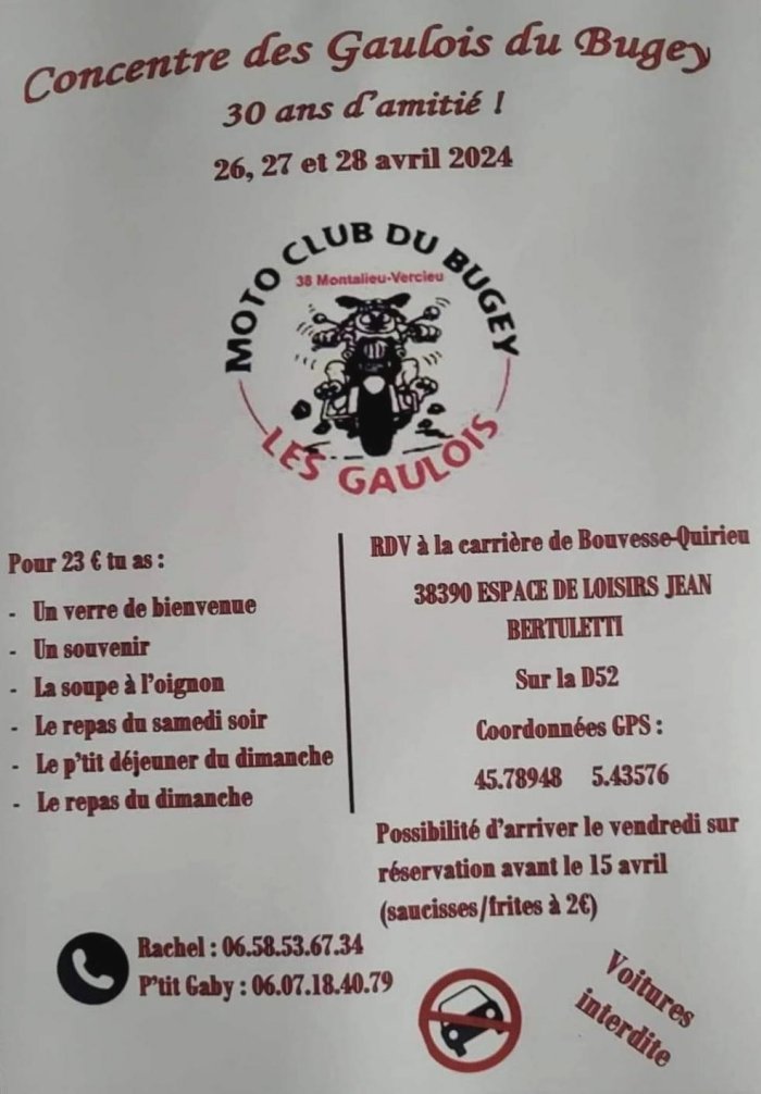 CONCENTRE DES GAULOIS DU BUGEY à Bouvesse-Quirieu (38390 Isère) du 26/04/24 au 28/04/24