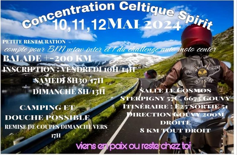 CONCENTRATION CELTIQUE SPIRIT à Gouvy (6673 Belgique) du 10/05/24 au 12/05/24