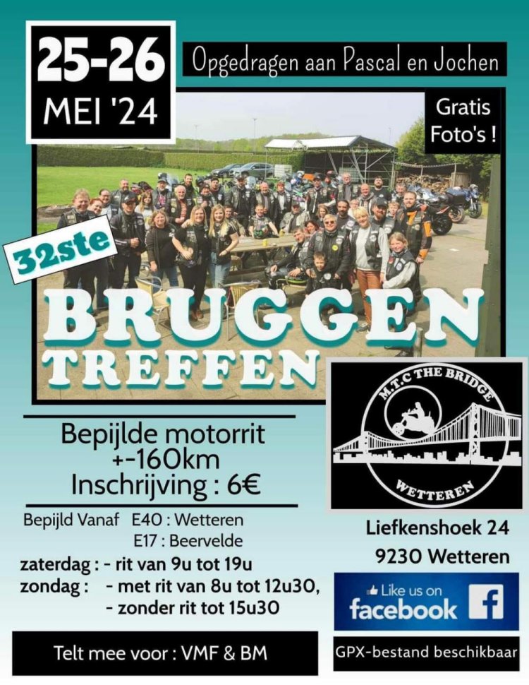 32ste BRUGGEN TREFFEN te Wetteren (9230 België) van 25-26/05/24