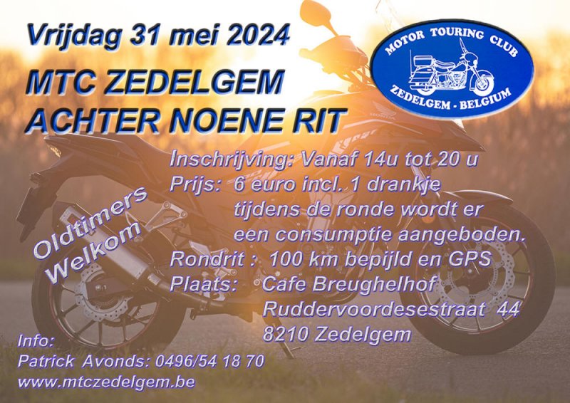 ACHTER NOENE RIT MTC ZEDELGEM te Zedelgem (8210 België) van 31/05/24