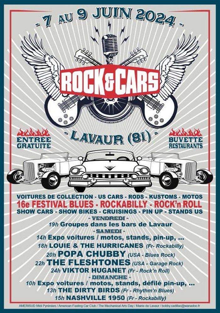 FESTIVAL ROCK'&'CARS à Lavaur (81500 Tarn) du 07/06/24 au 09/06/24