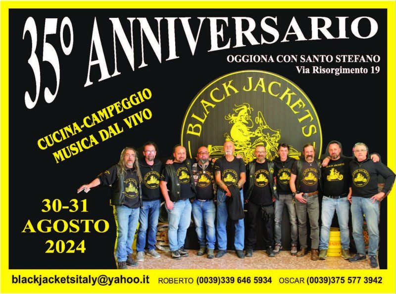 35ème ANNIVERSAIRE BLACK JACKETS 1989 ITALY à Varèse (21040 Italie) du 30/08/24 au 01/09/24