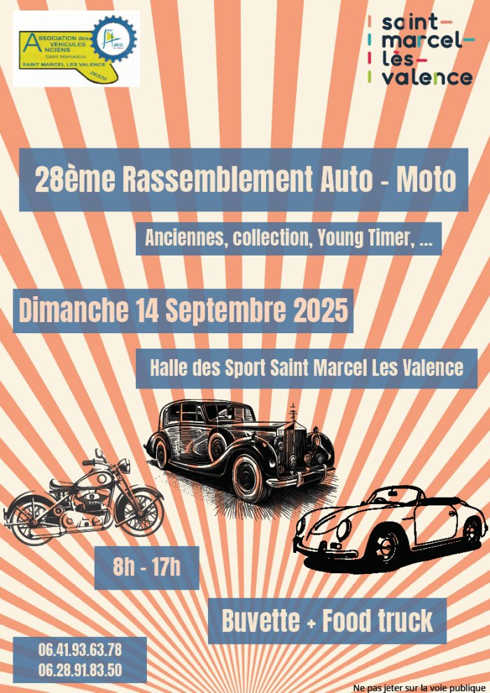 28ème RASSEMBLEMENT AUTO-MOTO à Saint-Marcel-Lès-Valence (26320 Drôme) le 14/09/25