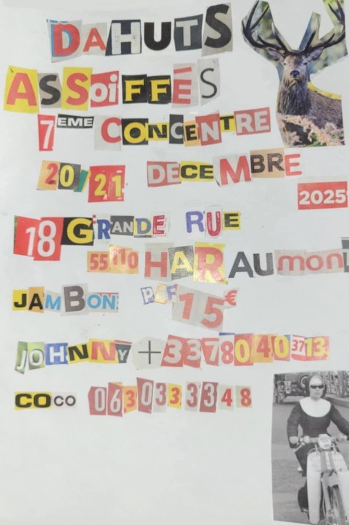 7ème CONCENTRE DAHUTS ASSOIFFÉS à Haraumont (55110 Meuse) les 20-21/12/25