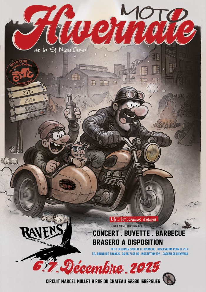 HIVERNALE MOTO DE LA ST NIQU'OUYA à Isbergues (62330 Pas-de-Calais) les 06-07/12/25
