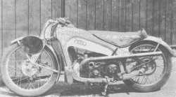 Una bicilindrica di 500 cc degli « anni trente », con l'originale telaio in lamiera stampata.