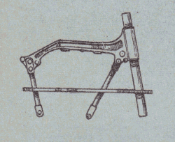 Si le cadre est du modèle interrompu des deux côtés, appliquez la règle le long du tube avant et celui de la selle, l'écartement doit être le même entre la règle et le manche en bois introduit dans le tube de direction.