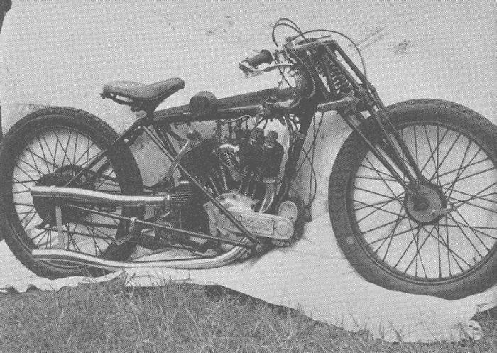 Famous machines of all titne: Old Bill, the big V-twin designed and built for his own use in 1919 by George Brough. It gained 51 fastest times out of 51 meetings and set the pattern for all subsequent Brough Superior designs.