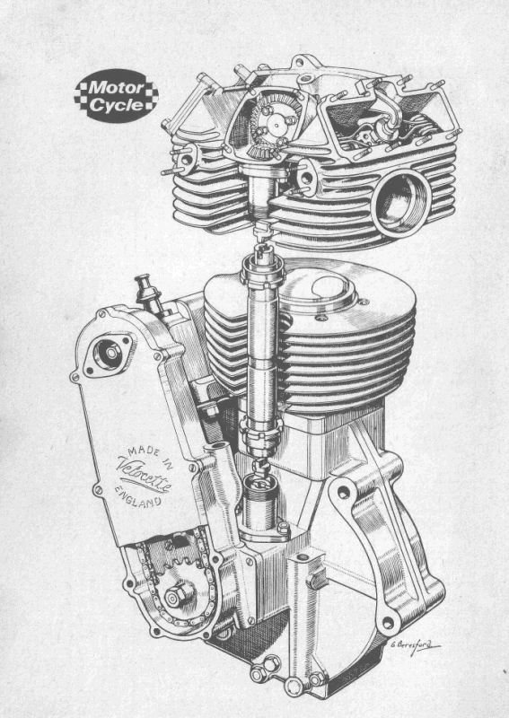 Sectioned view of the KTT circa 1938 elearly revealing the Oldham couplings and lengthy magneto chain.