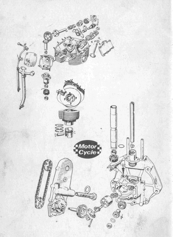 The 1939 version of the KTT in full detail except for the driveside crankcase half.