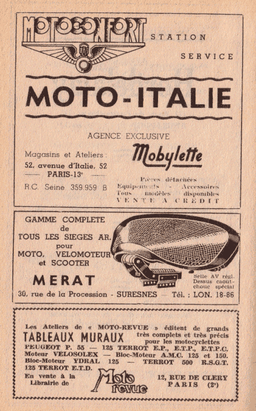 Publicité illustrant le Vade-Mecum du Motocycliste .