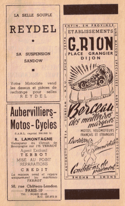 Publicité illustrant le Vade-Mecum du Motocycliste .