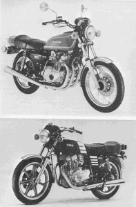 En haut: 750 GS Suzuki: un moteur éprouvé et intelligent, des performances étonnantes et un affichage digital au tableau de bord du rapport engagé. En bas: Yamaha XS 250, dotée en série de presque tous les perfectionnements les plus sophistiqués à l'heure actuelle. (Moto Revue)