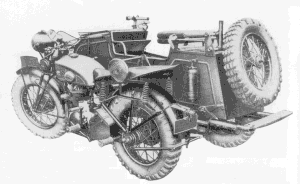 Rare photo d'une Gillet 750 cc avec side-car.