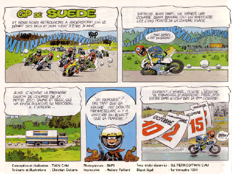 Bleu-Blanc-Jaune les couleurs de la Victoire ! Moto Pernod 250