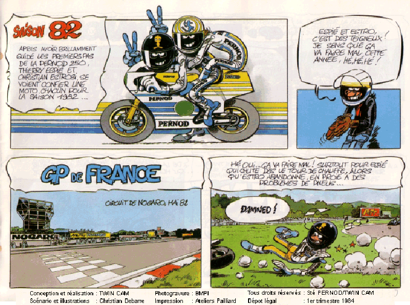 Bleu-Blanc-Jaune les couleurs de la Victoire ! Moto Pernod 250