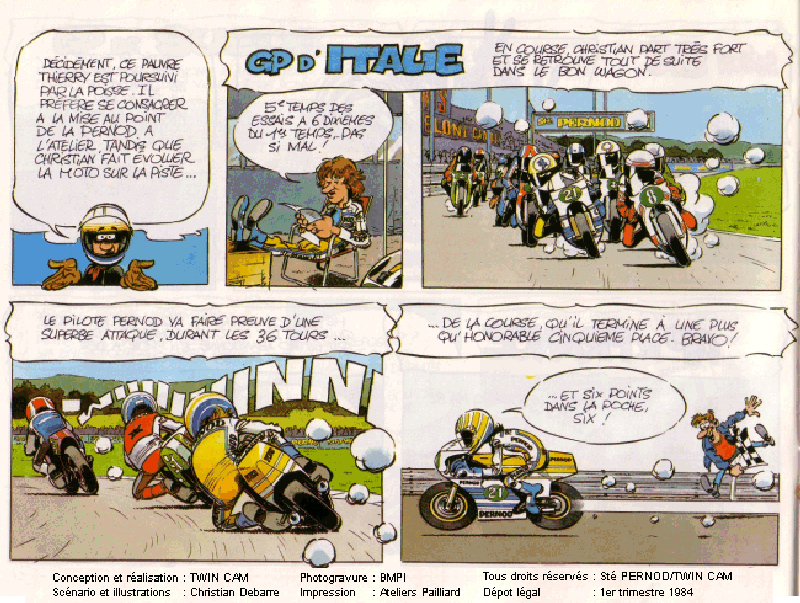 Bleu-Blanc-Jaune les couleurs de la Victoire ! Moto Pernod 250