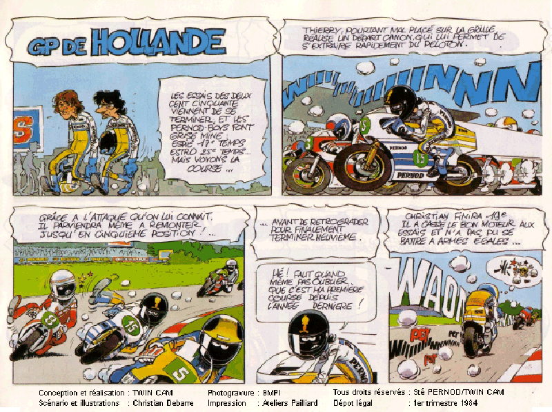 Bleu-Blanc-Jaune les couleurs de la Victoire ! Moto Pernod 250