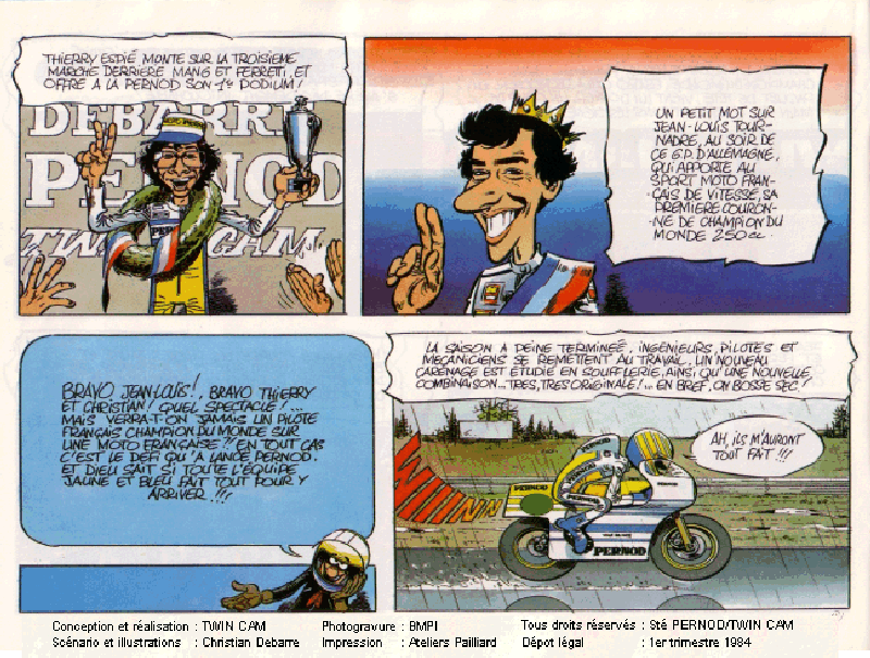 Bleu-Blanc-Jaune les couleurs de la Victoire ! Moto Pernod 250