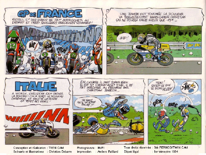 Bleu-Blanc-Jaune les couleurs de la Victoire ! Moto Pernod 250