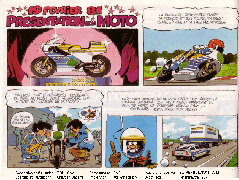 Bleu-Blanc-Jaune les couleurs de la Victoire ! Moto Pernod 250