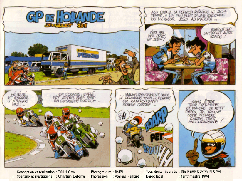 Bleu-Blanc-Jaune les couleurs de la Victoire ! Moto Pernod 250